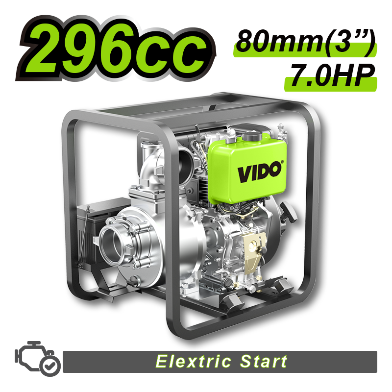 5.2HP/296cc Diesel Water Pump （with battery）