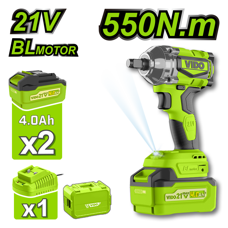 21V 550N.m Brushless Impact Wrench